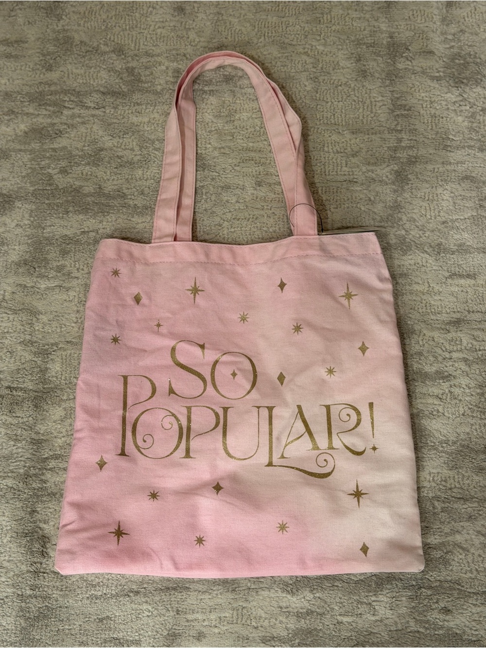 Wicked - So Popular Pink Canvas Tote Bag with Gold Print